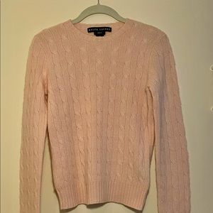 Blush RAlph Lauren cashmere sweater.